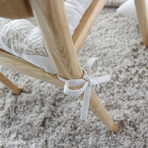 Galette De Chaise Piquée Motif Nature - 38x38 Cm - Ecru