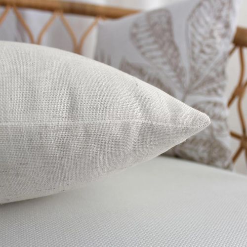 Coussin Carré - Effet Lin - 40x40 Cm - Ecru