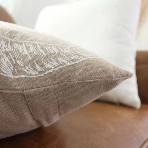 Coussin Carré Motif Nature Épuré - 40x40 Cm - Naturel