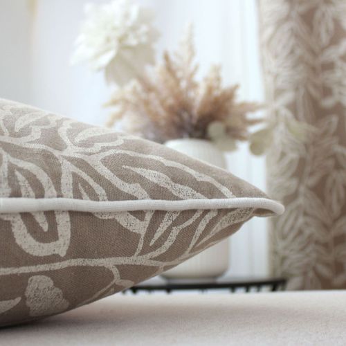 Coussin Déhoussable En Coton Recyclé Chambray - 40x40 Cm - Naturel