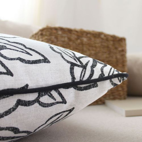 Coussin Déhoussable En Coton Recyclé Chambray - 40x40 Cm - Gris Foncé