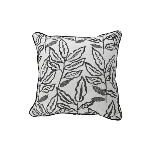Coussin Déhoussable En Coton Recyclé Chambray - 40x40 Cm - Gris Foncé