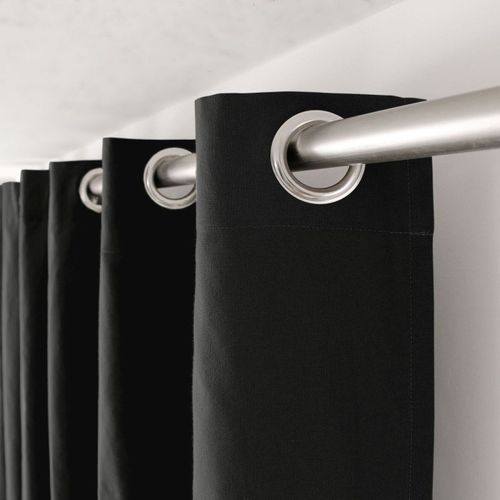 Rideau Coloré En Pur Coton 8 Oeillets - 135x240 Cm - Gris Anthracite