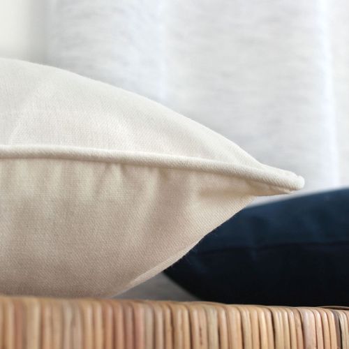 Coussin Déco Imprimé "azur" 40x40cm Écru et Naturel