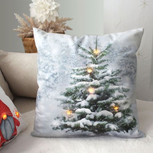 Coussin Déco De Noël LED "sapin" 40x40cm Multicolore