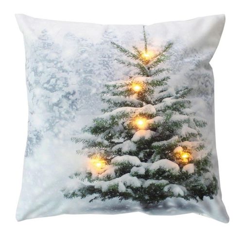 Coussin Déco De Noël LED "sapin" 40x40cm Multicolore