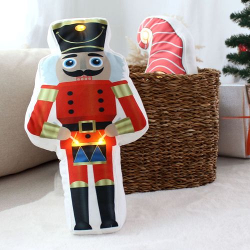 Coussin Déco De Noël 3d LED "casse-noisette" 40cm Multicolore