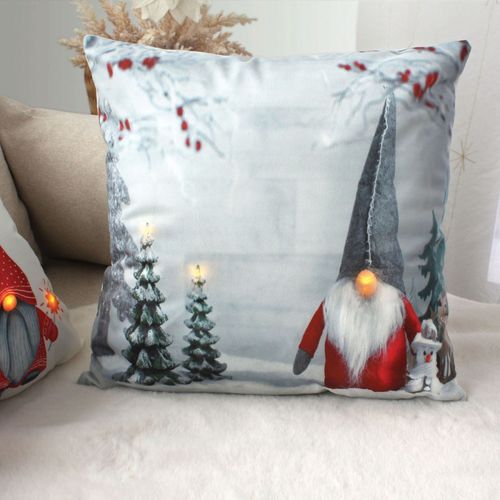 Coussin Déco De Noël LED "gnome" 40x40cm Multicolore