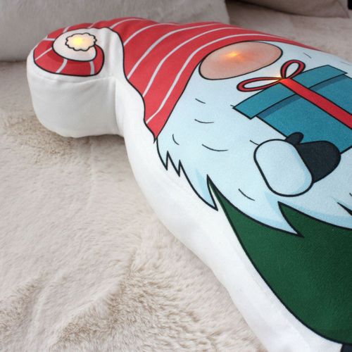 Coussin Déco De Noël 3d LED "gnome" 40cm Multicolore
