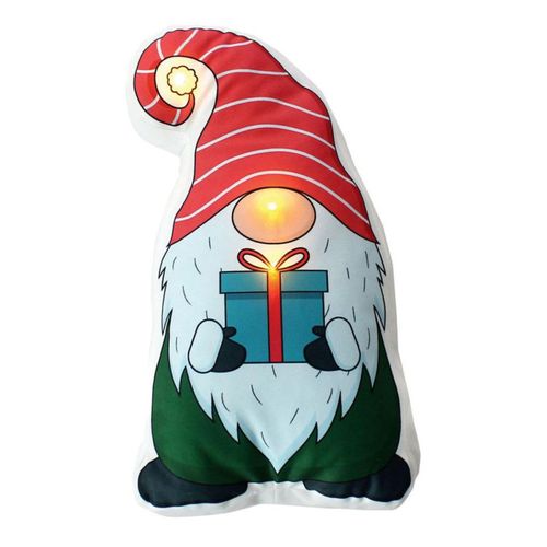 Coussin Déco De Noël 3d LED "gnome" 40cm Multicolore