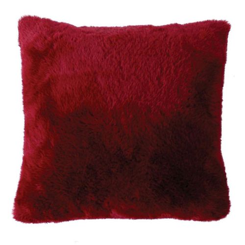 Coussin Déco Imitation Fourrure "rabbit Pop" 40x40cm Grenat