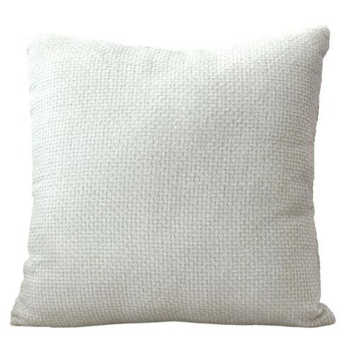Coussin Déco En Velours "chenillé" 40x40cm Écru