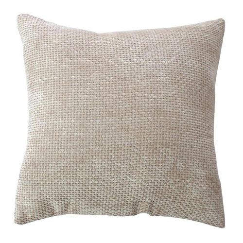 Coussin Déco En Velours "chenillé" 40x40cm Naturel