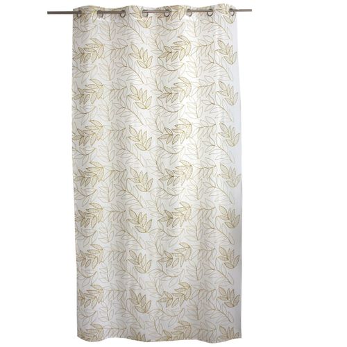 Voilage Brodé Motif Feuillage - 140x240 Cm - Bronze
