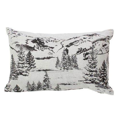 Coussin Déco De Noël "ebène" 30x50cm Écru et Anthracite