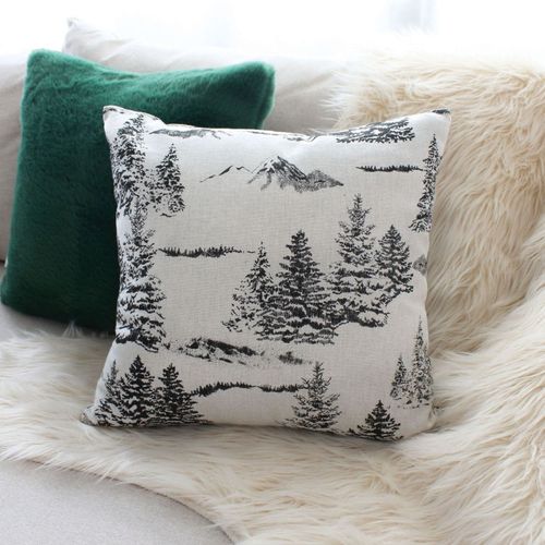 Coussin Déco De Noël "ebène" 40x40cm Écru et Anthracite