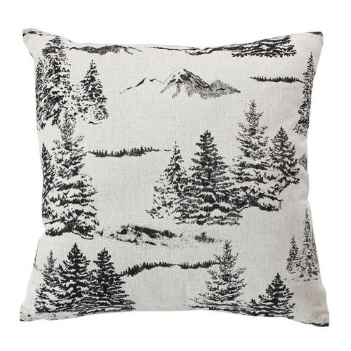 Coussin Déco De Noël "ebène" 40x40cm Écru et Anthracite