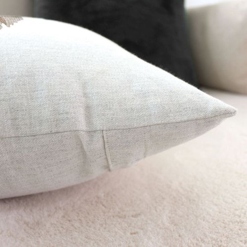 Coussin Déco De Noël "ebène" 40x40cm Écru et Or