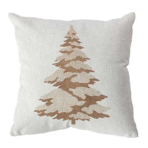 Coussin Déco De Noël "ebène" 40x40cm Écru et Or