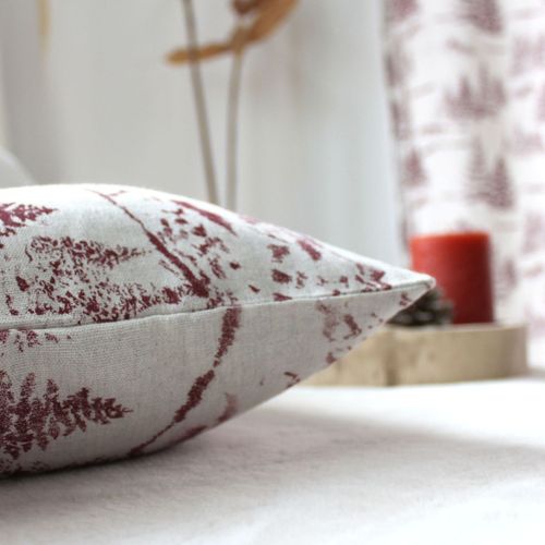 Coussin Déco De Noël "ebène" 30x50cm Écru et Rouge