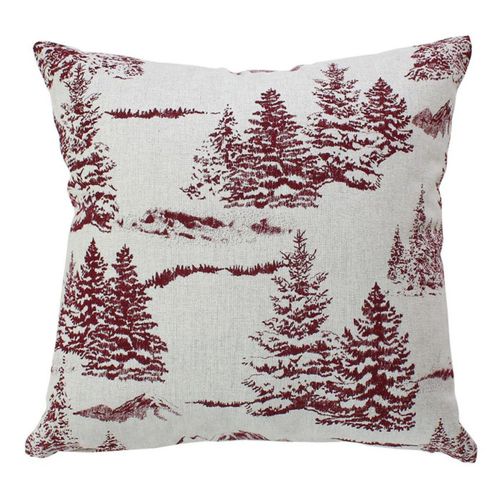 Coussin Déco De Noël "ebène" 40x40cm Écru et Rouge