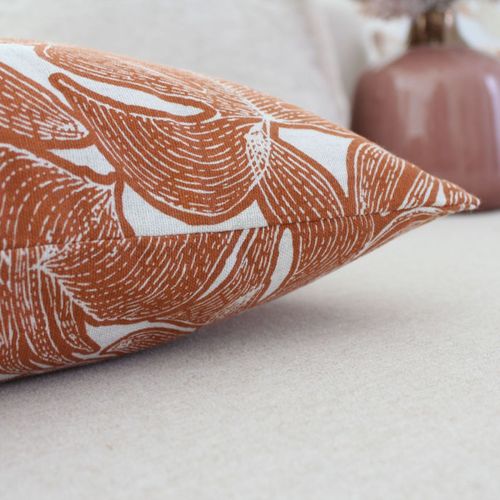 Coussin Déco Imprimé "casamance" 40x40cm Cuivre