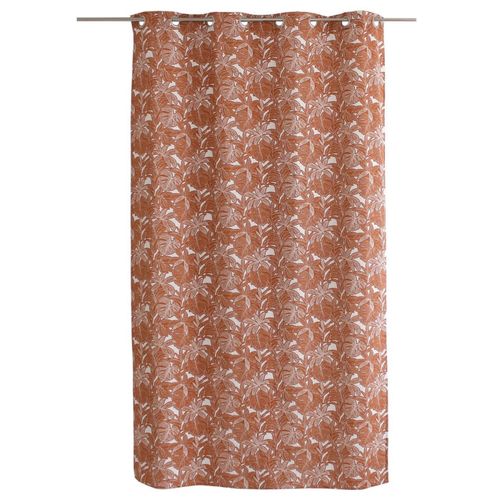 Rideau Imprimé Feuilles à Oeillets - 140x240 Cm - Brique