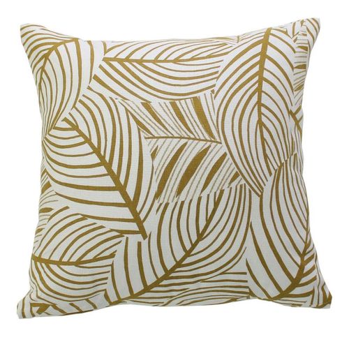 Coussin Déco Imprimé "édition" 40x40cm Écru et Bronze