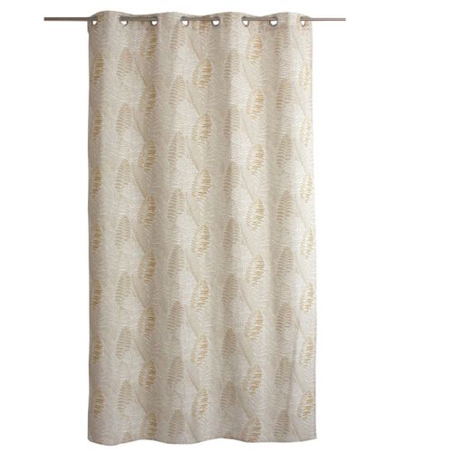 Rideau Imprimé Feuillage En Coton Recyclé - 140x240 Cm - Bronze