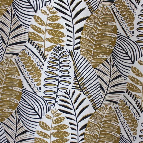 Rideau Imprimé Feuillage En Coton Recyclé - 140x240 Cm - Noir