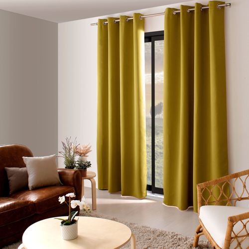 Rideau Occultant Uni Avec 8 Oeillets - 140x240 Cm - Bronze