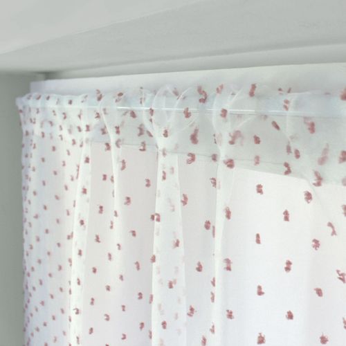 Paire De Voilages "lolita" 60x90cm Blanc et Rose