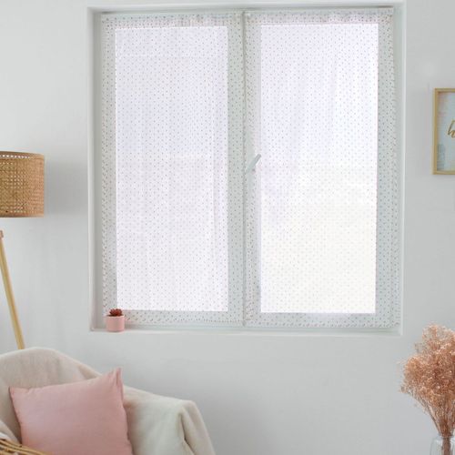 Paire De Voilages "lolita" 60x90cm Blanc et Rose