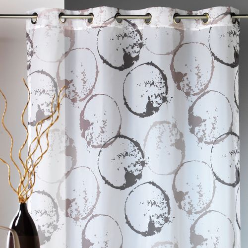 Voilage Tamisant Au Style Artistique - 135x250 Cm - Taupe