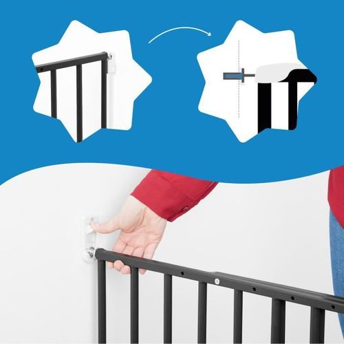 Barriere De Sécurité Enfant Safeetprotect XL - Extensible (60 à 106.5 Cm) - Ouvertures Extra Large -