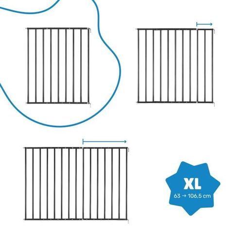 Barriere De Sécurité Enfant Safeetprotect XL - Extensible (60 à 106.5 Cm) - Ouvertures Extra Large -