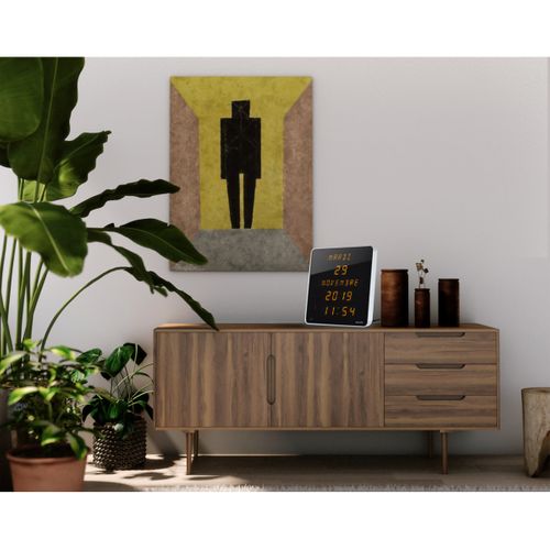 Horloge Calendrier Ephemeris Grands Caractères Dst 28 Cm Blanc