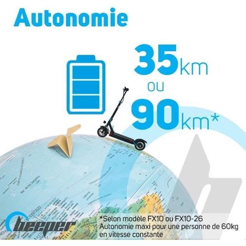 Trottinette Électrique Avec Alarme 10 Pouces - Max Fx10-g2-8 - 500w - 48v - 8ah