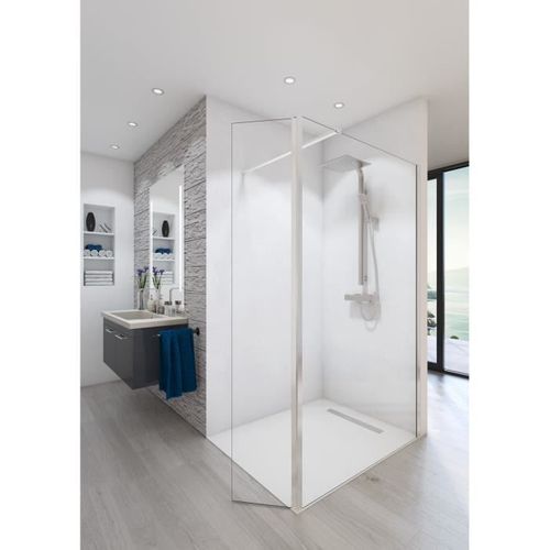 Paroi De Douche En Kit Baleares Claire - Verre Timeless 8 Mm Trempé By Saint-gobain -
