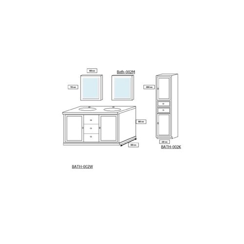 Meuble De Salle De Bain En Chêne Double Vasque Et Plan En Pierre - Vienne Ii