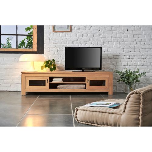 Meuble TV Bas Moderne En Chêne Clair L180 - Boston