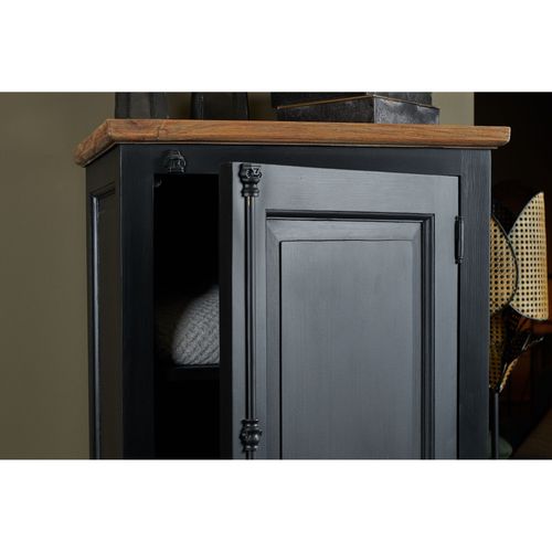 Bonnetière En Teck Noir 1 Porte 2 Tiroirs - Dalila