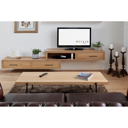 Ensemble Meuble TV Suspendu En Chêne Clair 2 Éléments - Boston