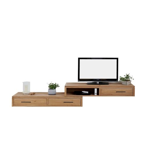 Ensemble Meuble TV Suspendu En Chêne Clair 2 Éléments - Boston