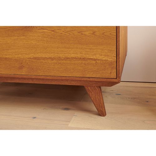 Buffet Haut Rétro En Bois 2 Portes 1 Tiroir L80 H140 Bronze - Mallet