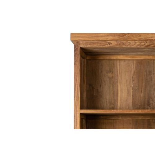 Vitrine En Bois Recyclé Et Métal 2 Portes 2 Tiroirs 2 Niches Ouverte - Linas