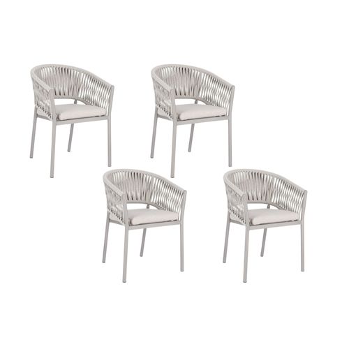 Fauteuils De Jardin En Métal Et Polypropylène (lot De 4) - Cannes