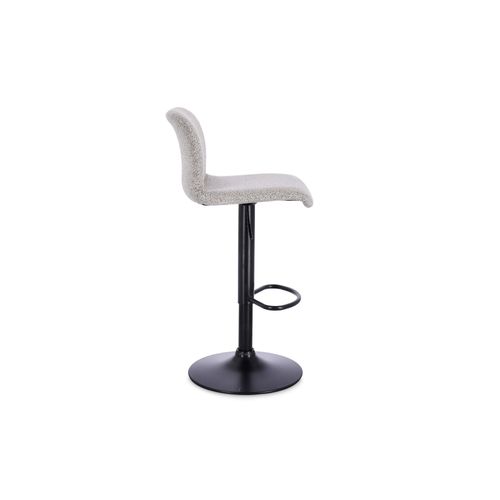 Tabourets De Bar Réglables En Métal Noir Et Tissu (lot De 2) - Raphael