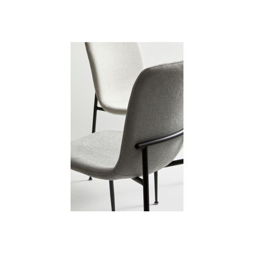 Chaises Design En Tissu Et Pieds En Métal Noir (lot De 4) - Breda