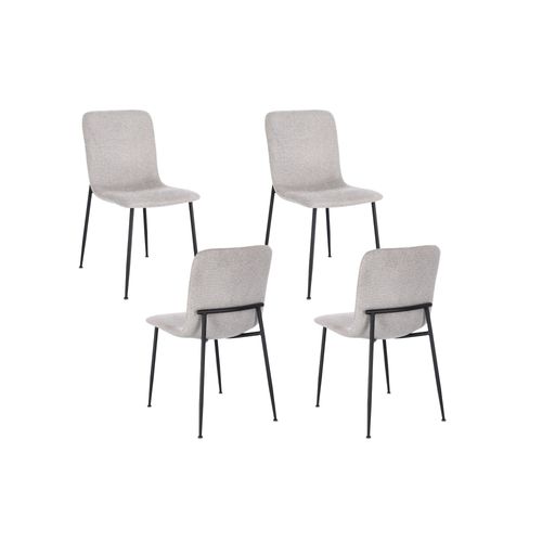 Chaises Design En Tissu Et Pieds En Métal Noir (lot De 4) - Breda
